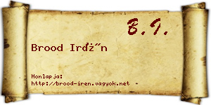 Brood Irén névjegykártya